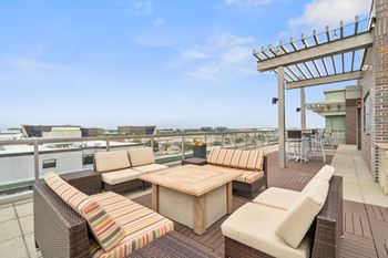 Rooftop terrace with skyline views